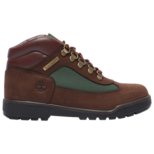 

Boys Timberland Timberland Field Boots Mid - Boys' Grade School Shoe Dark Olive/Brown Size 05.0