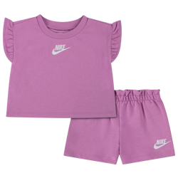 Girls' Infant - Nike Baby French Terry Set - Purple/White