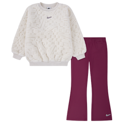 Girls' Infant - Nike Cozy Flare Leg Pants Set - White/Sweet Beet