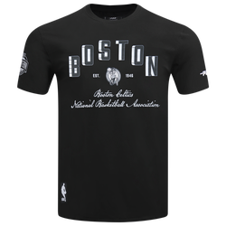 Men's - Pro Standard Boston Celtics Black Cat S/S Flex T-Shirt - Black/Black