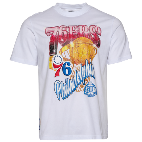 MENS - Pro Standard 76ers Gold Hoops Short Sleeve Flex T-Shirt - White/Multi
