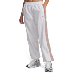 Women's - Under Armour Icon Crinkle Pant - White/City Khaki/Tourmaline Pink