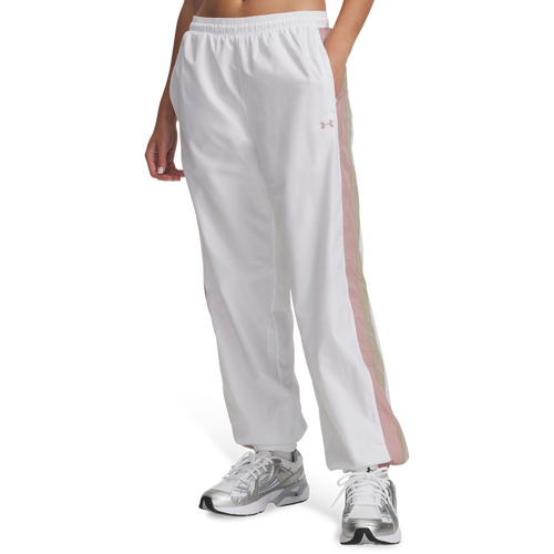 Under Armour Icon Crinkle Pant - Under Armour White/City Khaki Tourmaline Pink