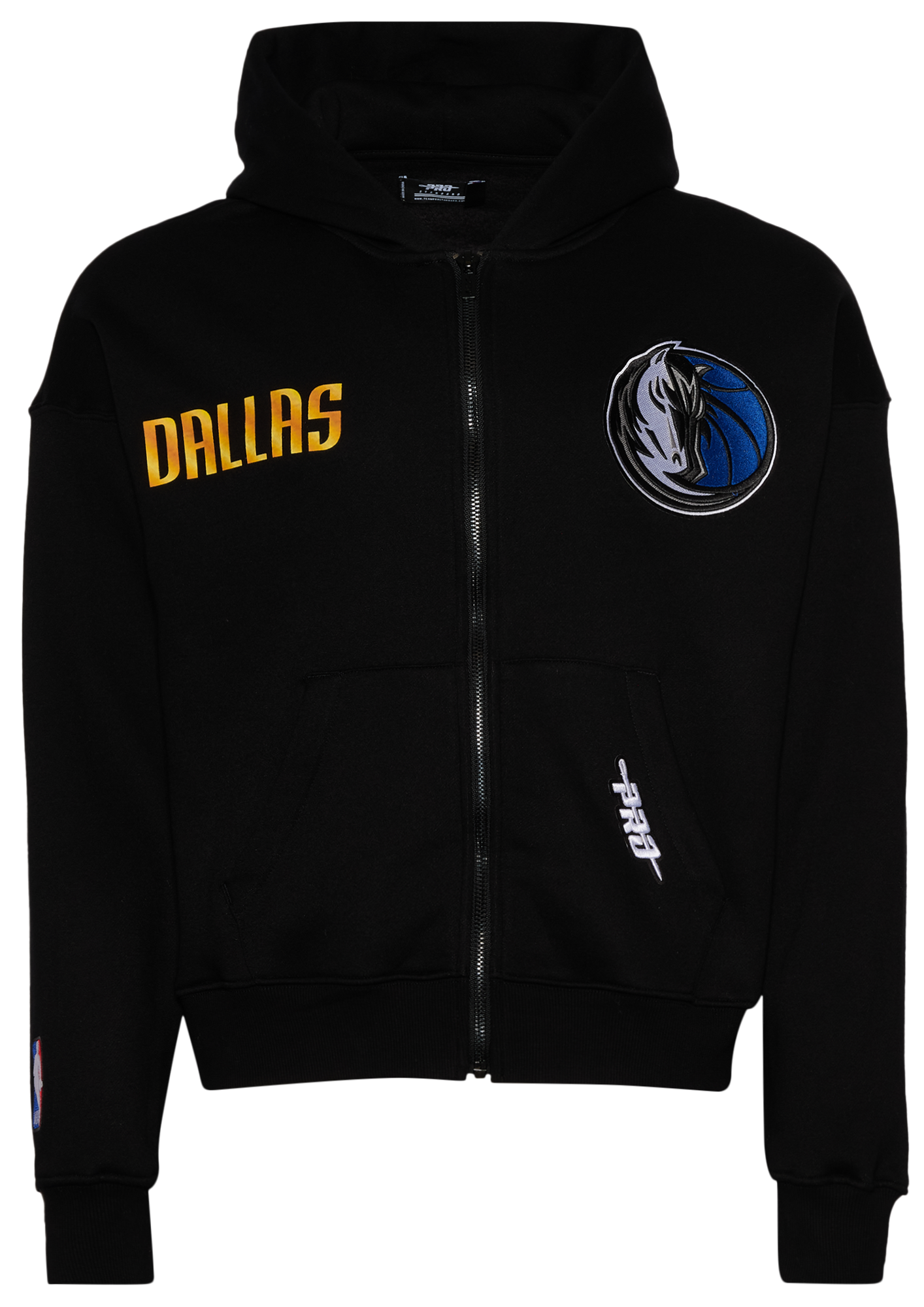 Pro Standard Mavericks Gold Hoops Pro Full-Zip Hoodie - Men's