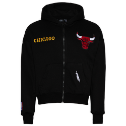 Men's - Pro Standard Bulls Gold Hoops Pro Full-Zip Hoodie - Black/Multi