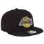 New Era Lakers 59Fifty Team Cap - Men's Black