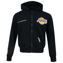 Men's - Pro Standard Lakers Gold Hoops Pro Full-Zip Hoodie - Black/Multi