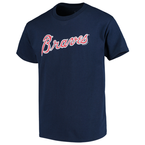 

Boys Fanatics Fanatics Braves Distressed Logo T-Shirt - Boys' Grade School Navy Size M