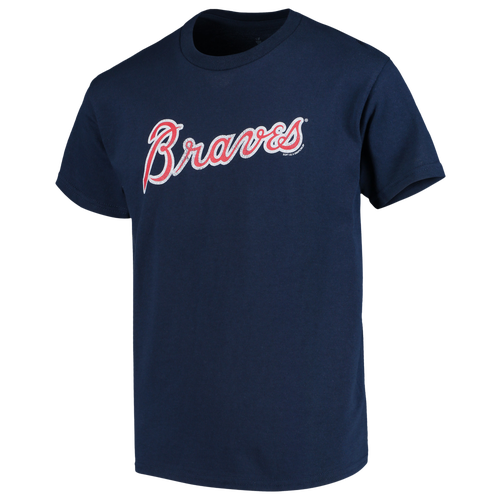 

Fanatics Boys Atlanta Braves Fanatics Braves Distressed Logo T-Shirt - Boys' Grade School Navy Size L