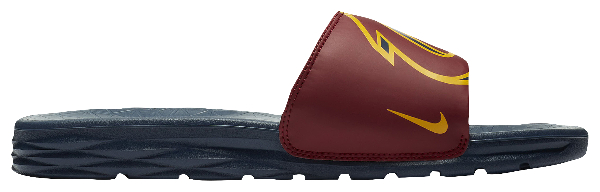 nike burgundy slides with gold check