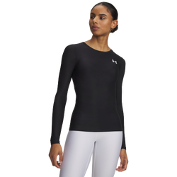 Women's - Under Armour Heatgear Og Compression Long Sleeve - White/Black