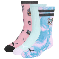 Girls' Toddler - PUMA LOL 3 Pack Non Terry Crew Socks - Multi/Blue/Pink