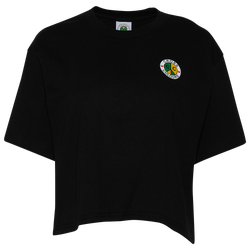 Women's - Cross Colours Peace Circle Logo Crop T-Shirt - Black/Black