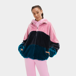 Women's - UGG Elaina Faux Fur Jacket - Multicolor/Multicolor