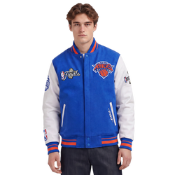 Men's - Pro Standard Knicks NBA Finals 2026 Rib Wool Varsity Jacket - Royal/Orange/Royal