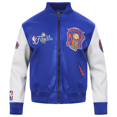  - Pro Standard Knicks '26 Finals Champs Leather Varsity Jacket - Royal Blue/White