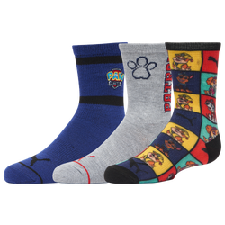 Boys' Infant - PUMA 3PK Quarter Non Terry Crew Socks - Navy/Multi