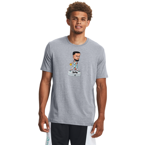 Shop Under Armour Mens  Curry Bobble Head T-shirt In Black/grey