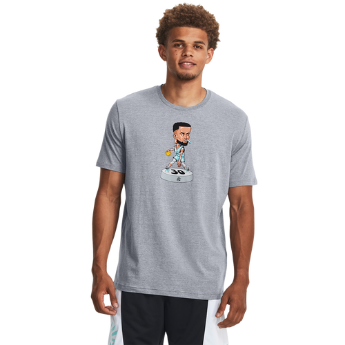 

Under Armour Mens Under Armour Curry Bobble Head T-Shirt - Mens Grey/Black Size L