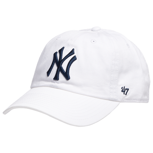 

47 Brand Mens 47 Brand Yankees Clean Up Cap - Mens White/Navy Size One Size