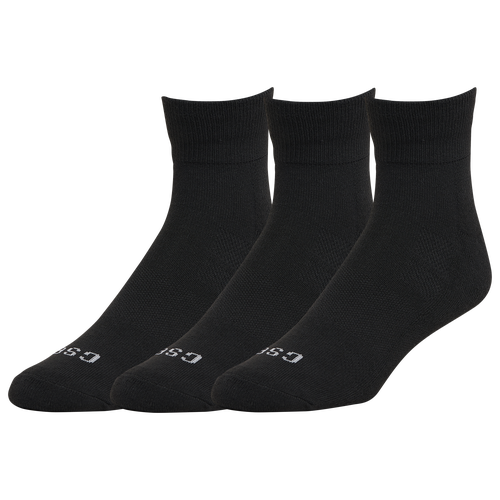 

CSG Mens CSG 3 Pack Quarter Socks - Mens Black Size L