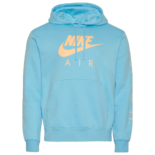 

Nike Mens Nike Just Do It Hoodie - Mens Blue Chill/Yellow Size XL