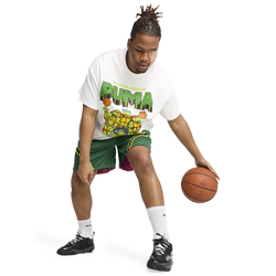 Men's - PUMA Melo TMNT Pizza T-Shirt - White/Green