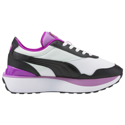 Girls' Grade School - PUMA Cruise Rider Silky - White/Black/Purple