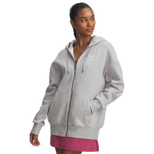  - Under Armour Icon Fleece Oversized Full-Zip - Mod Gray/White