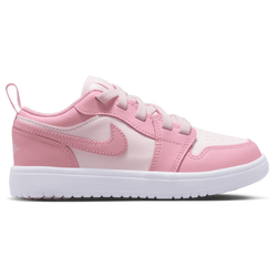Girls' Preschool - Jordan AJ 1 Low  - White/Soft Pink