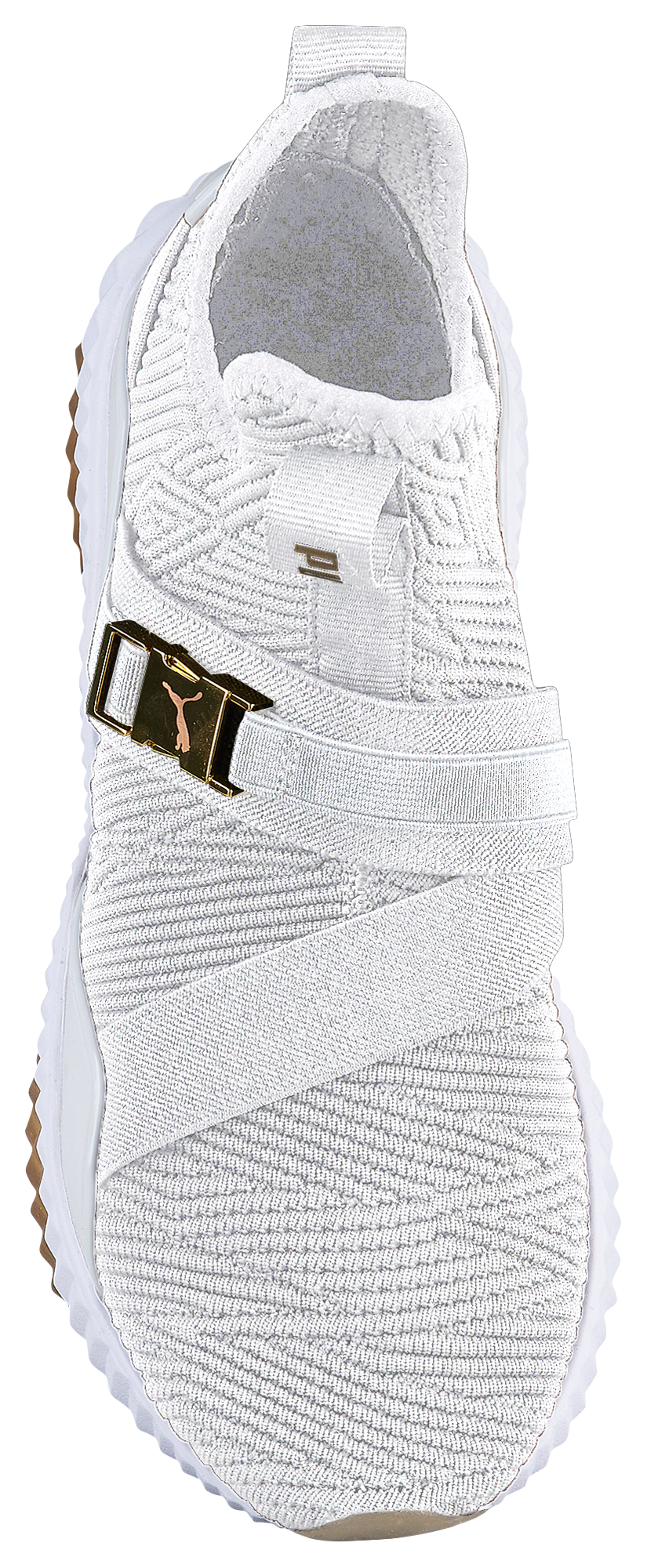 Puma defy mid core white and gold hotsell