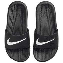 Boys' Grade School - Nike Kawa Slides - White/Black