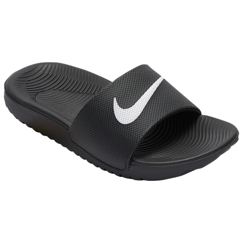 

Boys Nike Nike Kawa Slides - Boys' Grade School Shoe Black/White Size 04.0