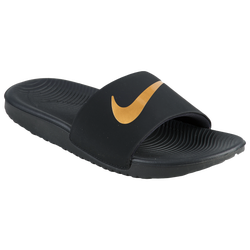 Girls' Grade School - Nike Kawa Slides - Black/Metallic Gold