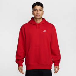 Men's - Nike Club Basketball Pullover Hoodie  - University Red/University Red/White