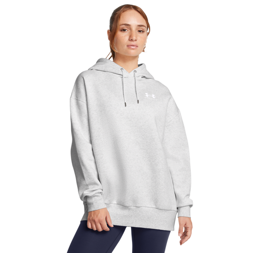 Under Armour Icon Fleece Oversized Hoodie - Under Armour Distant Gray/White