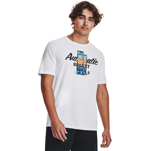 

Under Armour Mens Under Armour Basketball Claw Machine T-Shirt - Mens White/Black Size S