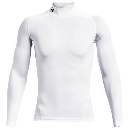MENS - Under Armour HG Armour Comp Mock Long Sleeve - White/Black