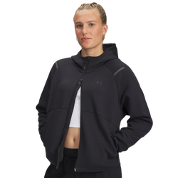 Women's - Under Armour Unstoppable Fleece Full-Zip - Black/Black