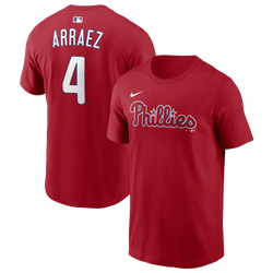 Men's - Nike MLB Phillies Name & Number Short Sleeve T-Shirt - Sport Red