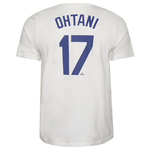 

Nike Mens Shohei Ohtani Nike Dodgers Ohtani Name and Number T-Shirt - Mens White/Blue Size XL