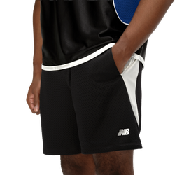 Men's - New Balance Basketball 7" Mesh Shorts - White/Black
