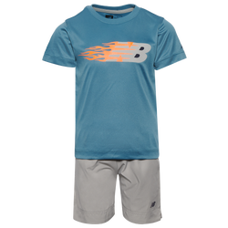 Boys' Preschool - New Balance Graphic T-Shirt/Hybrid Short Set - Spring Tide/Rain Cloud