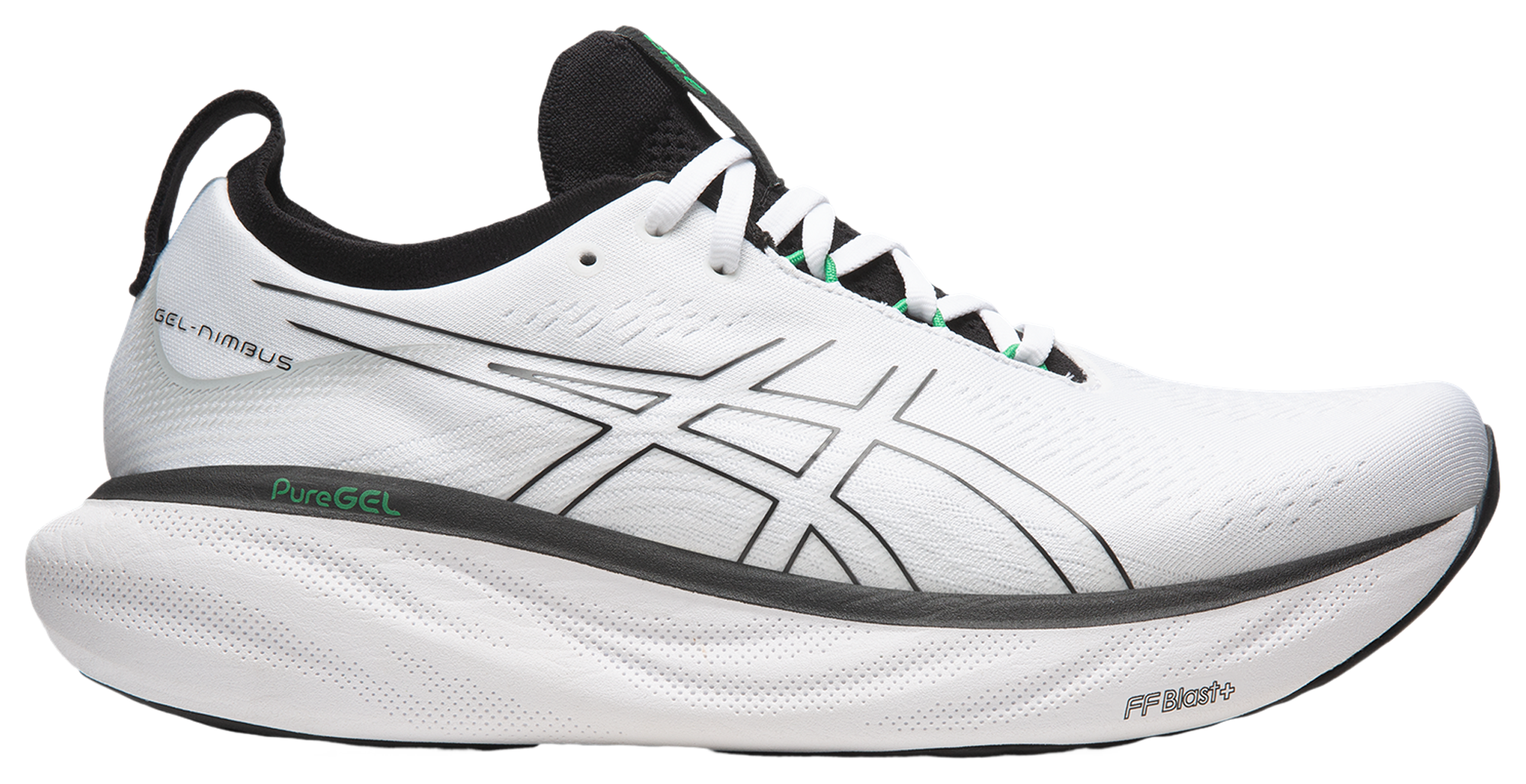 Men's GEL-NIMBUS 25, Lime Zest/White, Running Shoes