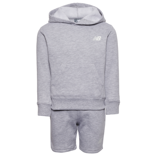 New Balance Boys Preschool   Hoodie And Shorts Set In Grey Heather/grey Heather