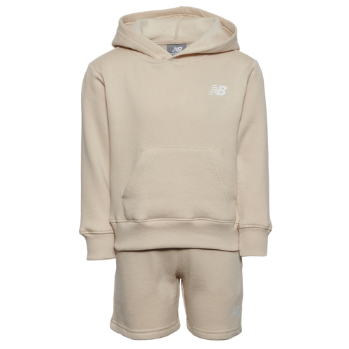 New Balance Boys Preschool   Hoodie And Shorts Set In Timberwolf/timberwolf