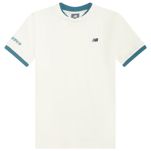 Boys New Balance NB GSB PREMIUM SPORT MOCK TEE - Boys' Grade School White/Navy Size XL