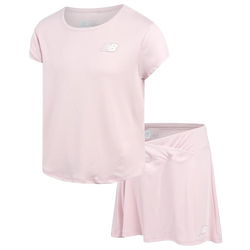 Girls' Preschool - New Balance Rib Top & Skort Set - Rose Sugar/Rose Sugar