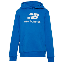 Boys' Grade School - New Balance Fleece Pullover Hoodie - White/Blue Oasis