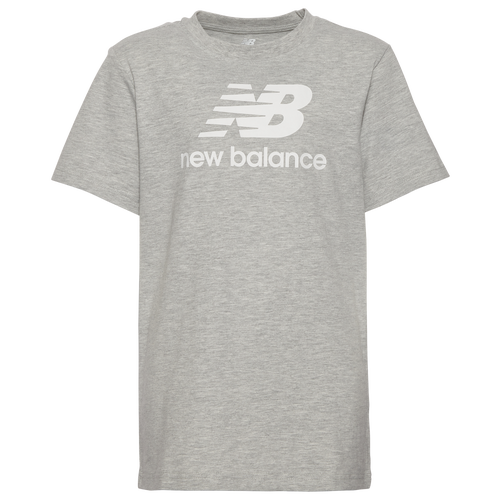Shop New Balance Boys  Logo T-shirt In Grey/white
